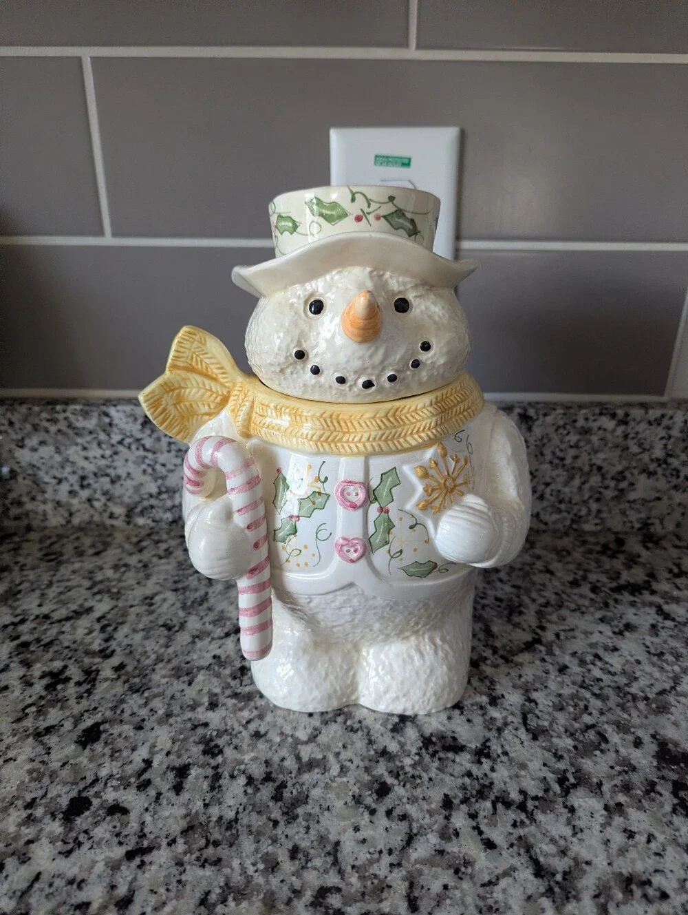 Vintage Ceramic Snowman Cookie Jar